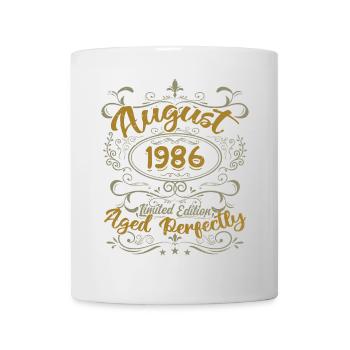 Août 1986 Août Cadeau Anniversaire 1986 Août 1986 - Mug blanc - blanc - Devant