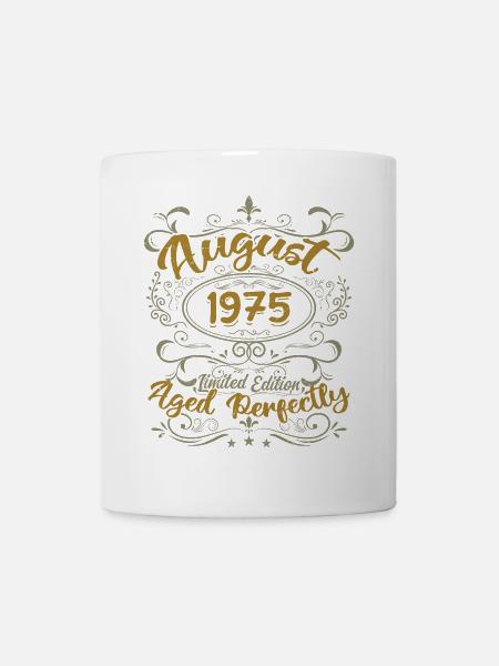 Août 1975 Août Cadeau Anniversaire 1975 Août 1975 - Kop/krus - hvid