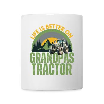 Life is better on grandpas Tractor - Mug - white - Front