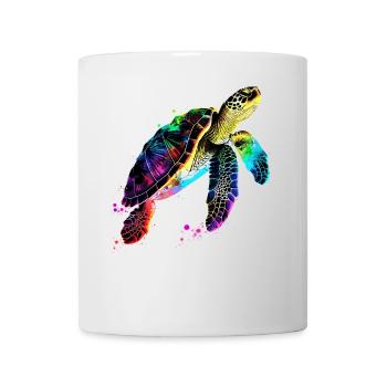 Schildkröte Bunt Popart Reptil Süße Schildkröten - Tasse - Weiß - Vorne