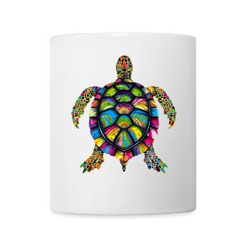 Schildkröte Bunt Popart Reptil Süße Schildkröten - Tasse - Weiß - Vorne