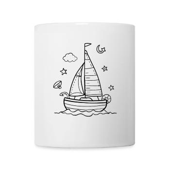 Cartoon Sailing - Mug - white - Front