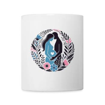 Werdende Eltern Schwangerschaft Mutterschaft Blumengeschenke - Tasse - Weiß - Vorne