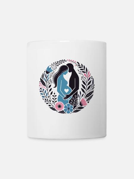 Expecting Parents Pregnancy Maternity Floral Gifts - Mug - white