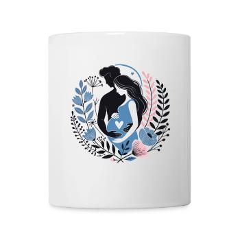 Les futurs parents adoptent le design de fleur d’amour de cœur - Mug blanc - blanc - Devant