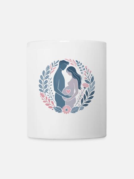 Expecting Parent Love Floral Pregnant Announcement - Mug - white