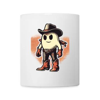 Funny Cowboy Ghost Hat Boots Creepy - Mug - white - Front