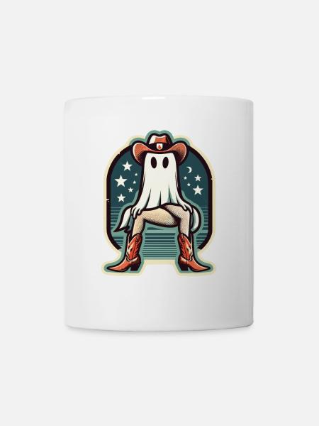 Lustige Kuhmädchen Geist Cowboystiefel Hut - Tasse - Weiß
