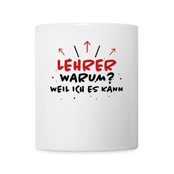 Lehrer Spruch Unterricht Lustiges Lehrer Geschenk - Tasse - Weiß - Vorne