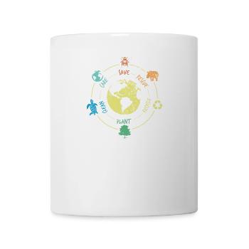 Rette Tiere Recyceln Tag Der Erde, Rette Den Ozean - Tasse - Weiß - Vorne