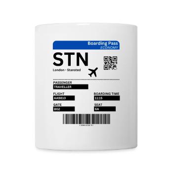 London Stansted STN Airport Flight Ticket Idea - Mug - white - Front