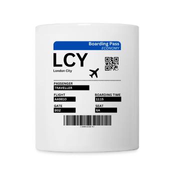 London City LCY Airport Flight Ticket Idea - Mug - white - Front