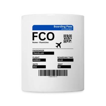 Rome Fiumicino Airport FCO Flight Ticket Italy Idea - Mug - white - Front