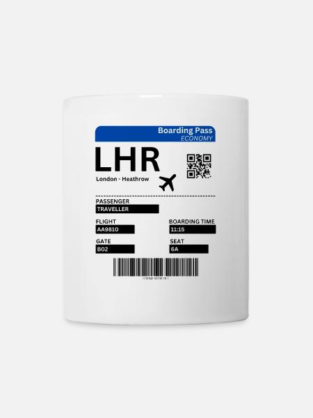 London Heathrow LHR Airport Flight Ticket Idea - Mug - white