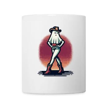 Drôle Cowboy Fille Fantôme Cowboy Chapeau Bottes - Mug blanc - blanc - Devant