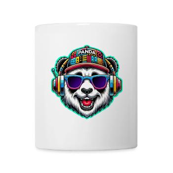 Cool DJ Panda Bear Headphones Colorful Retro Style - Tasse - Weiß - Vorne