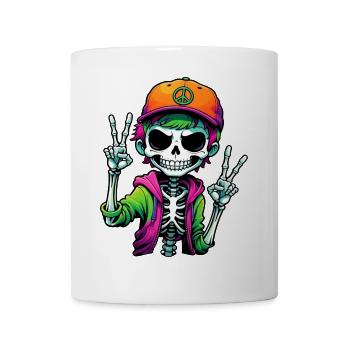 Niedlicher Cartoon Skelett Junge - Tasse - Weiß - Vorne