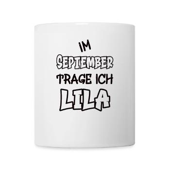 In September I'm wearing purple saying color purple - Mug - white - Front