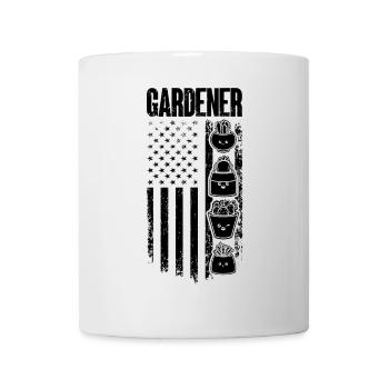 Gardener US Flag Landscaping Hobby Gardener - Tasse - Weiß - Vorne