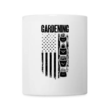 Jardinage Drapeau US Paysagiste Jardinier amateur - Mug blanc - blanc - Devant