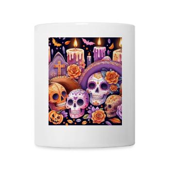 Festlicher Dia de los Muertos, Tag der Toten - Tasse - Weiß - Vorne
