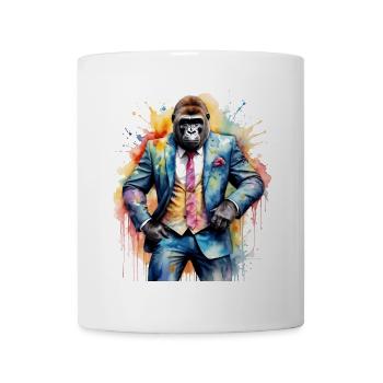 Costume de gorille singe Imprimé de conception d’animaux colorés - Mug blanc - blanc - Devant
