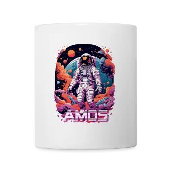 AMOS - Beau prénom de garçon avec astronaute cool - Mug blanc - blanc - Devant