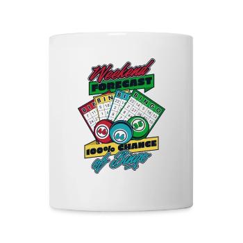Weekend Forecast 100% Chance Of Bingo Daubers - Mug - white - Front