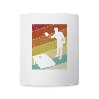 Retro Spielbretter Sitzsack Professionelles Cornhole - Tasse - Weiß - Vorne