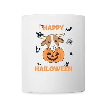 Chèvre à la citrouille chèvres mignonnes Joyeux Halloween - Mug blanc - blanc - Devant