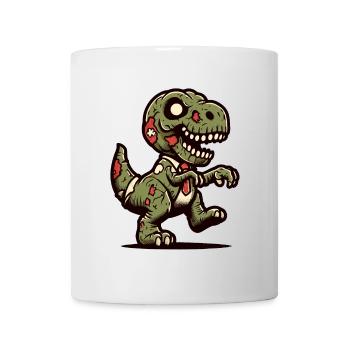 T-Rex Dinosaure Mignon Zombie Halloween - Mug blanc - blanc - Devant