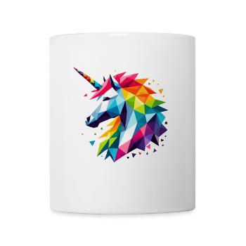 Geometric Polygon Unicorn Rainbow Fantasy Art - Mug - white - Front