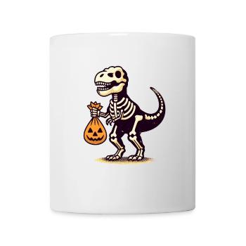 T Rex Dinosaurier Skelett Halloween Kostüm Deko - Tasse - Weiß - Vorne