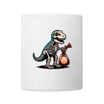 T Rex Dinosaurier Skelett Halloween Kostüm Deko - Tasse - Weiß - Vorne
