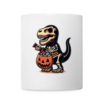 T Rex Dinosaurier Skelett Halloween Deko - Tasse - Weiß - Vorne
