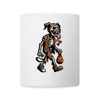 Untote Zombie Hund Süßes Oder Saures Gruselig - Tasse - Weiß - Vorne