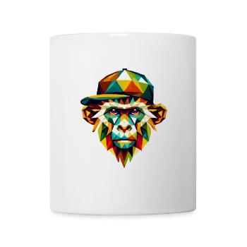 Geometric Monkey Art Cool Colorful Hipster Design - Mug - white - Front