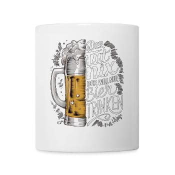 He doesn't do anything, he just wants to drink beer - Mug - white - Front