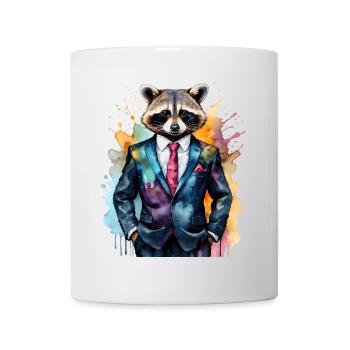 Costume de raton laveur Imprimé de conception d’animaux colorés - Mug blanc - blanc - Devant