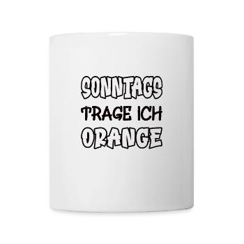 Le dimanche, je porte de l’orange en disant couleur orange - Mug blanc - blanc - Devant