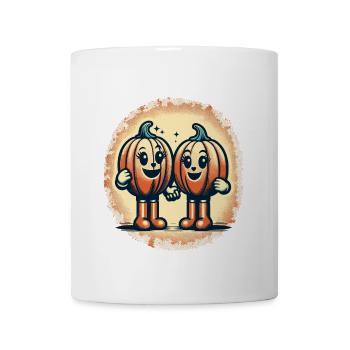 Cute Pumpkin Twins Halloween Costume Decoration - Mug - white - Front