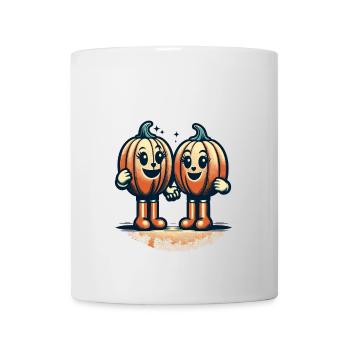 Cute Pumpkin Twins Halloween Costume Decoration - Mug - white - Front