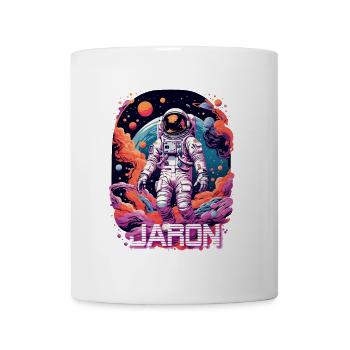 JARON - Beau nom de garçon avec astronaute cool - Mug blanc - blanc - Devant