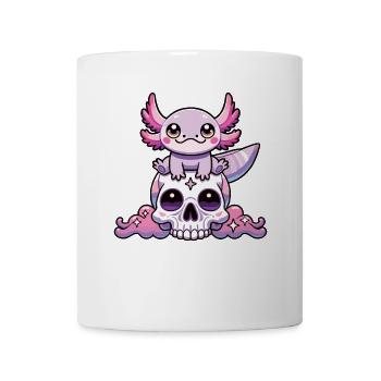 Kawaii Pastel Goth Cute Creepy Axolotl Fledermaus - Tasse - Weiß - Vorne