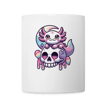 Kawaii Pastel Goth Cute Creepy Axolotl Fledermaus - Tasse - Weiß - Vorne