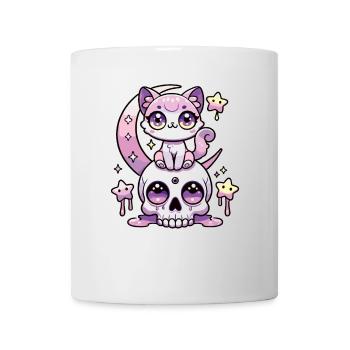 Kawaii Gothic Katze Pastellfarben Gothic Goth - Tasse - Weiß - Vorne