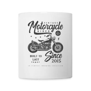 Vintage Motorcycle Biker Birthday Born In 2015 - Mug - white - Front