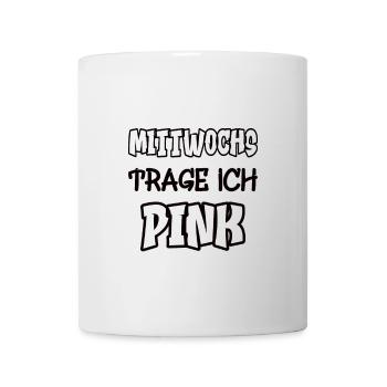 Le mercredi je porte du rose Dire Couleur rose - Mug blanc - blanc - Devant