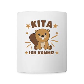 Kita j’arrive Kitakind Biber - Mug blanc - blanc - Devant