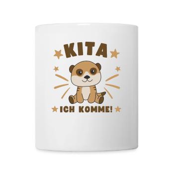 Kita J’arrive garderie enfant suricate - Mug blanc - blanc - Devant